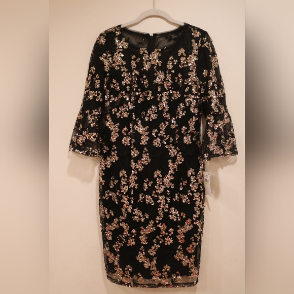 Alex Evenings Sequin Lace Cocktail Dress - Picture 3 of 11